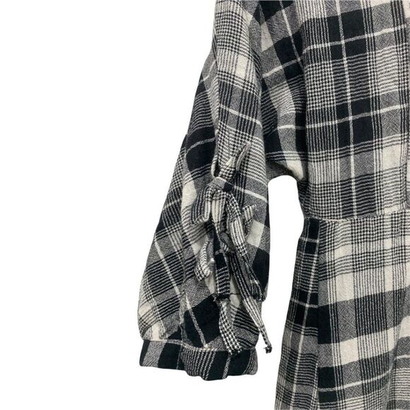 Zara Girls Casual Collection Size 8 128 cm Buffalo Check Dress Plaid 3/4 Sleeve - Picture 6 of 7